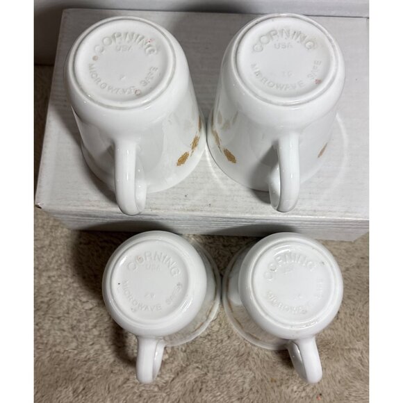 Vintage Corning Mugs USA Butterfly Gold Corelle Set of 4 Cups - Picture 4 of 7